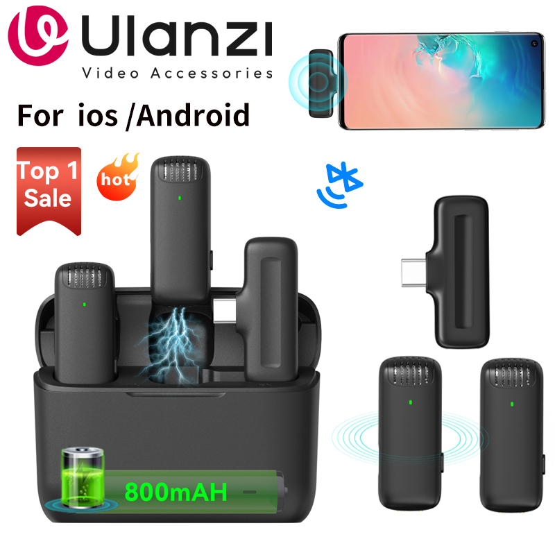 Wireless Mic For Smartphone Video Recording - Ulanzi J12 Microfono lavalier wireless Registrazione