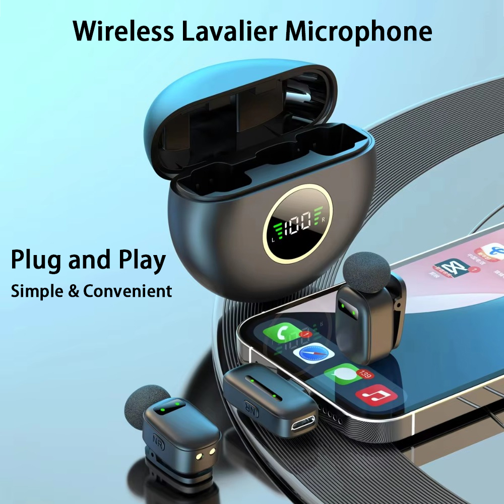 Smart Noise Reduction Lapel Microphone - Microfono Lavalier Wireless da 1 a