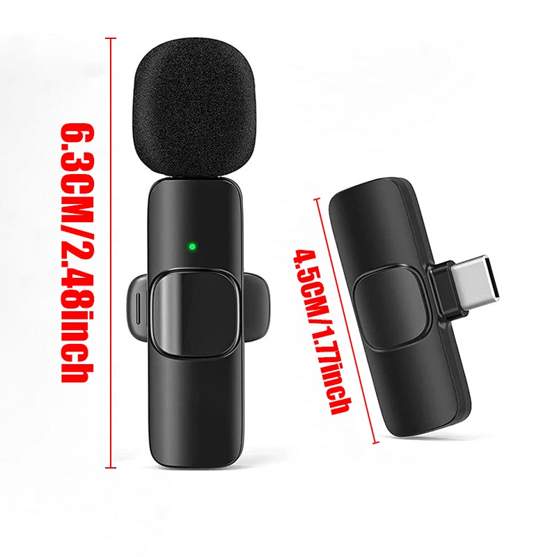 Wireless Mic For Smartphone Video Recording - Microfono Lavalier Wireless per Smartphone Type-C,
