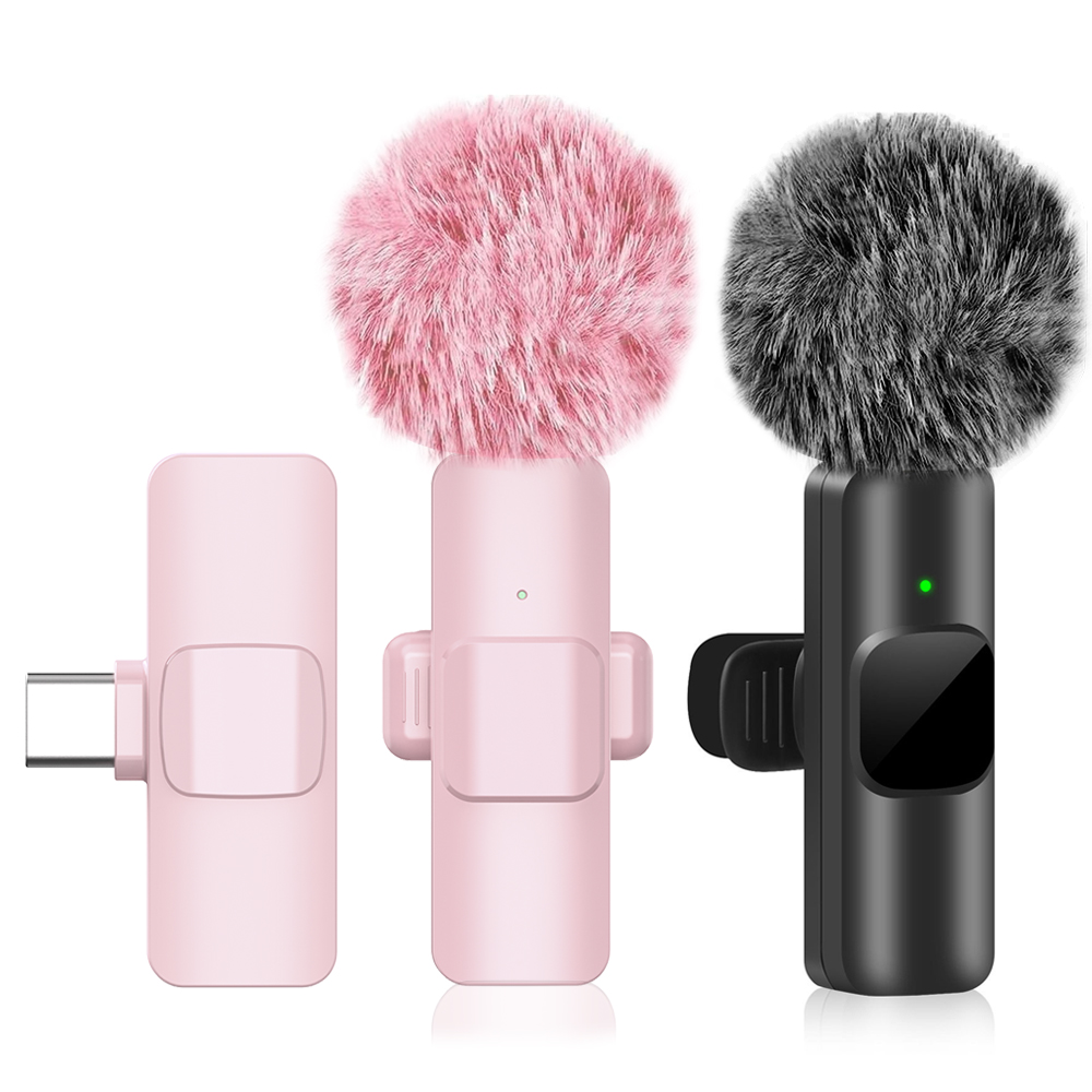 Wireless Mic For Smartphone Video Recording - Nuovo microfono lavalier wireless rosa K60